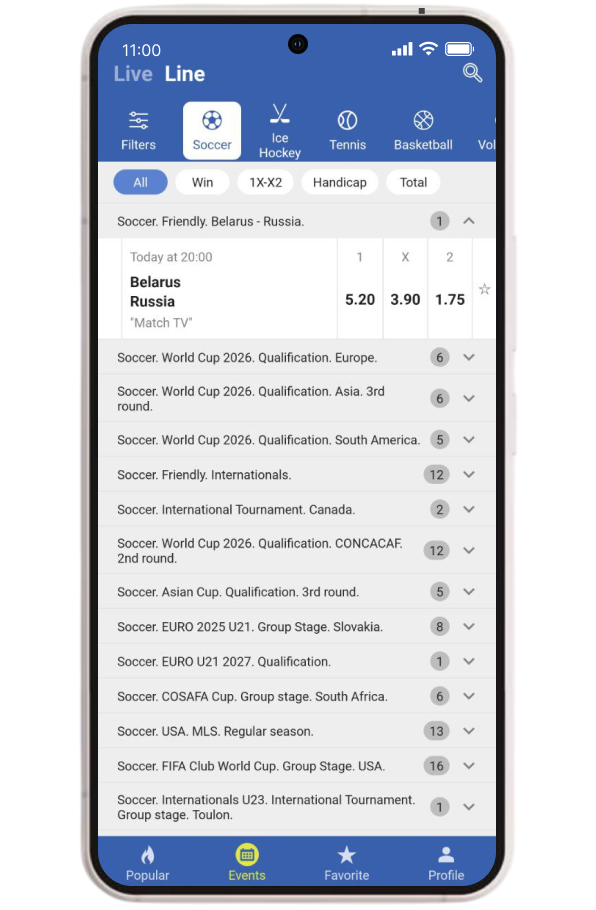 Betcity App Interface Screenshot toont wedlijn en inzetmogelijkheden